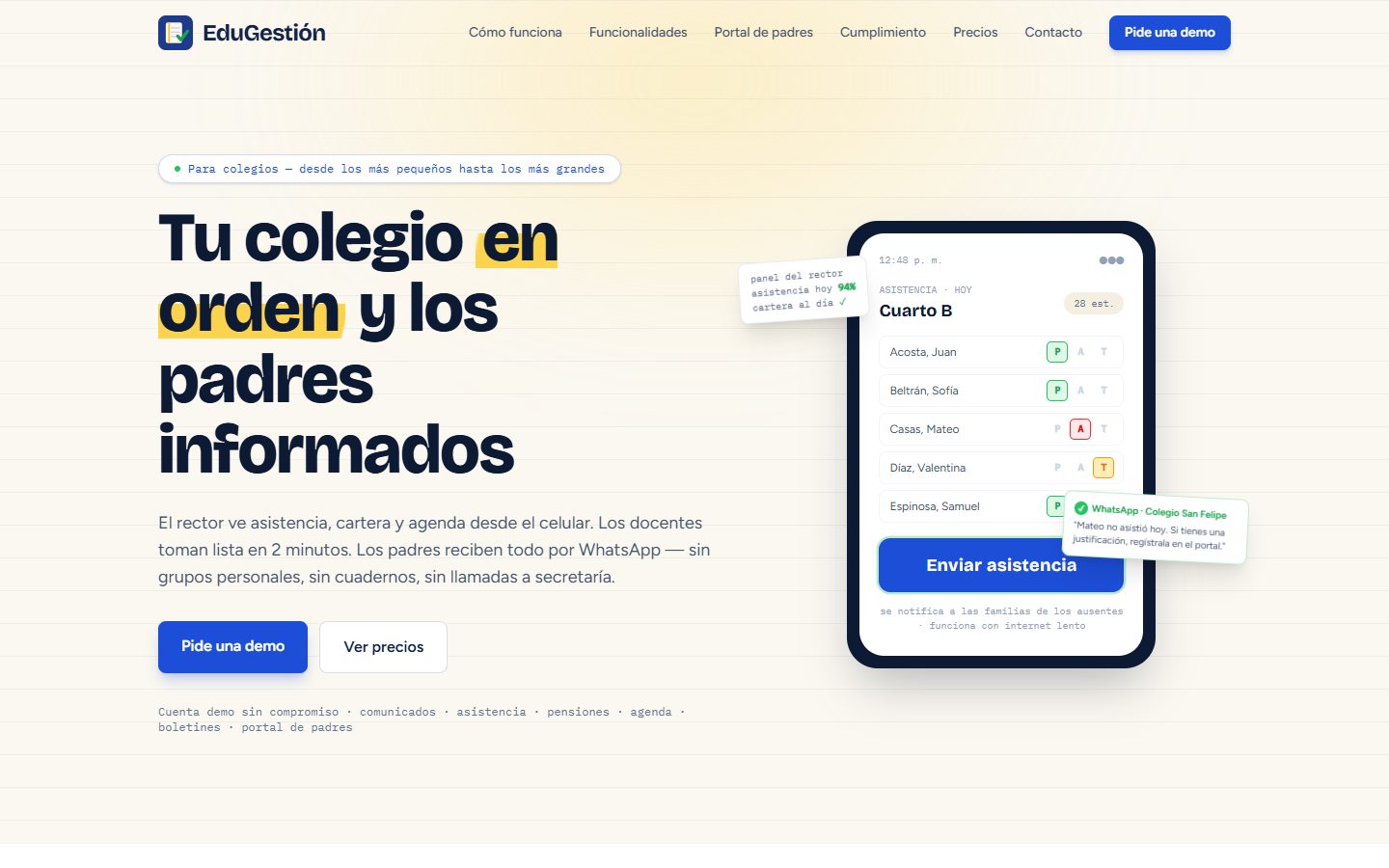 EduGestión - landing